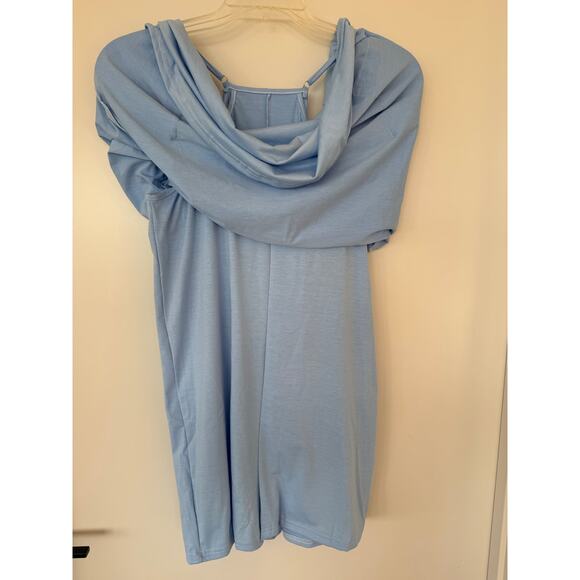Light Blue Double-Layer Lounge Dress w/ Built-In Dress Shorts | Size M - Picture 3 of 5